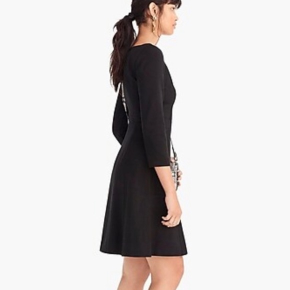 J. Crew NWT Fit & Flare Sheath Dress Stretch Ponte Knit Black SZ 2 - Picture 7 of 16